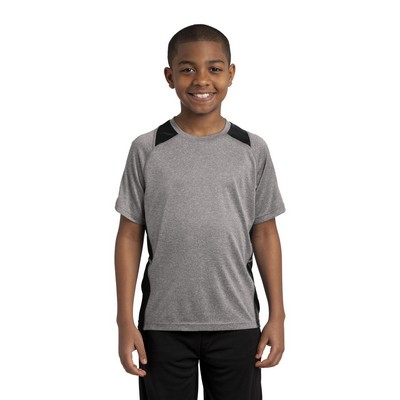 Sport-Tek® Youth Heather Colorblock Contender™ Tee.