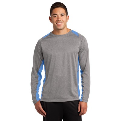 Sport-Tek® Long Sleeve Heather Colorblock Contender™ Tee.