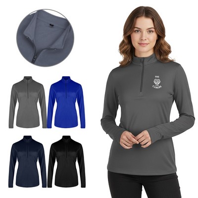 Ladies UV Micro Mesh Quarter Zip Performance Pullover